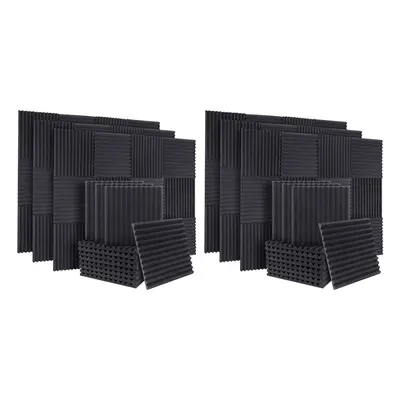 100Pcs Acoustic Soundproof Foam Sound Absorbing Panels Sound Insulation Panels Wedge for Studio 