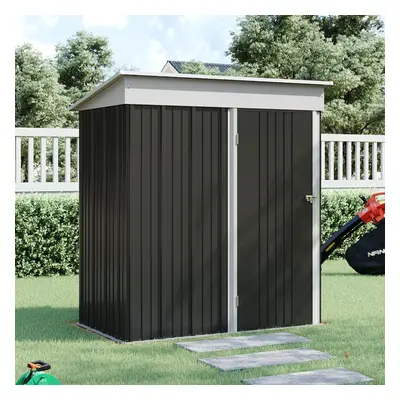 162cm Wide Metal Storage Shed with Rack Patio Garden Tool House