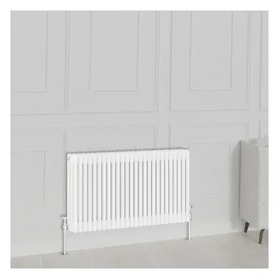 (600x1190mm-3 Column, White) NRG Traditional Radiator Horizontal Vertical Cast Iron Style Double