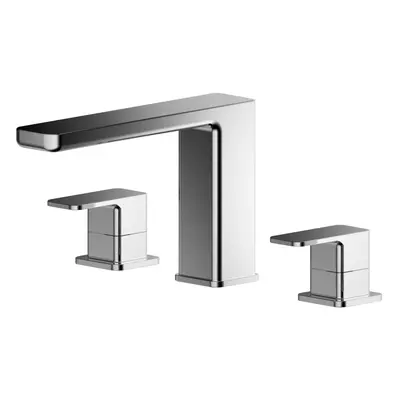 Square Deck Mounted Tap Hole Bath Filler Tap - Chrome