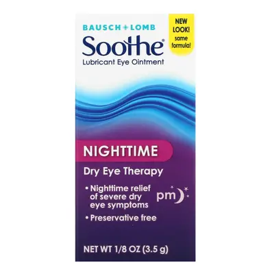 Bausch + Lomb, Soothe, Lubricant Eye Ointment, Nighttime, 1/8 oz (3.5 g)