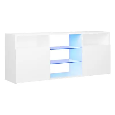 vidaXL TV Cabinet with LED Lights White Living Room Hanging TV Stand Unit