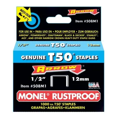 Arrow Fastener Co. .50in. T50 Monel Staples 508M1