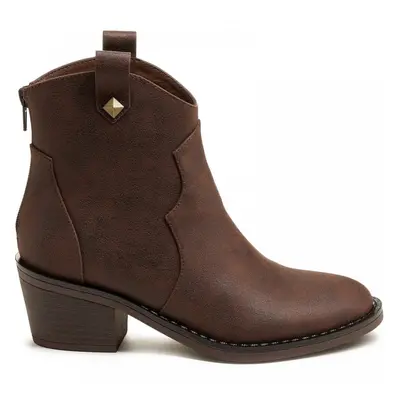 (8 (Adults')) Yolanda | Chocolate | Ladies Western Ankle Boots