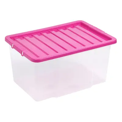 (50L, Pink) X Storage Boxes Stackable Container Lightweight