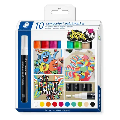 349 C10 Lumocolor Paint Markers - Assorted Colours (Pack of 10)