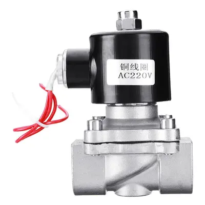 AC 220V Electric Solenoid Valve 2W20 Stainless Steel For Water Gas Air Oil