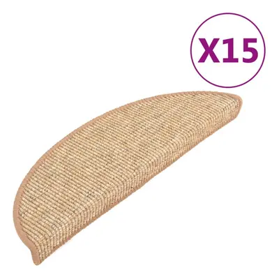 vidaXL Stair Mats Carpet Rug Stair Protector Self-adhesive pcs Light Brown