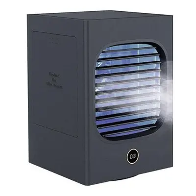 (Dark Blue) Mini Air Cooler Portable Small Fan Low Noise Wind Air Circulation Humidification Fan