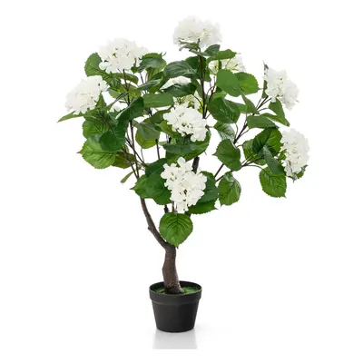 Artificial Hydrangea Tree w/ White Flowers & Realistic Trunk