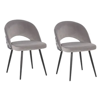 Set of Dining Chairs VIVIAN Velvet Grey