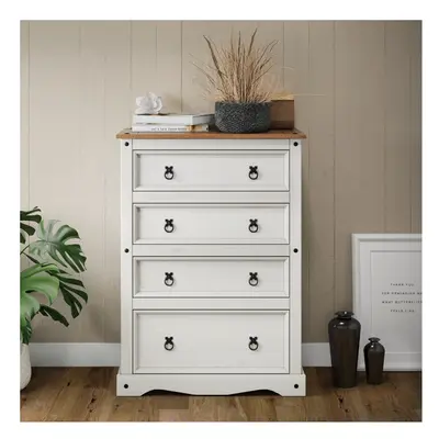 Corona White Compact Drawer Chest