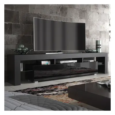 TV Unit 200cm Creative Furniture - Black Gloss Doors