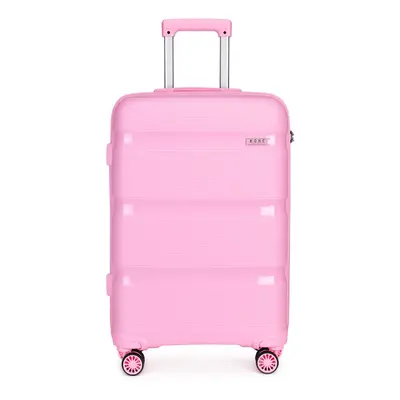 (pink, inch) 20/24/28 Inch PP Hard Shell Suitcase With TSA Lock