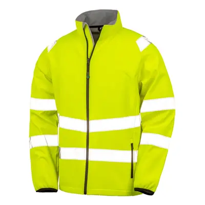 (M, Fluorescent Yellow) Result Unisex Adult Double Layered Recycled Soft Shell Jacket