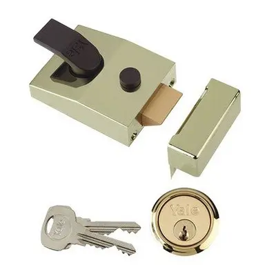 Yale Locks 89 Deadlock Nightlatch 60mm Backset Brasslux Finish Box