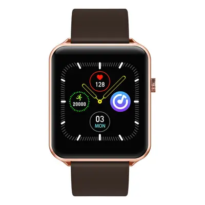 (Dark Brown, Silicone) 1.3' Full Touch Screen Smart Watch Blood Oxygen Heart Rate Monitor A10