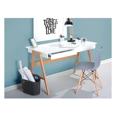 Desk - Computer Desk - Computer Table - Drawers - 120x70 cm - White - SHESLAY