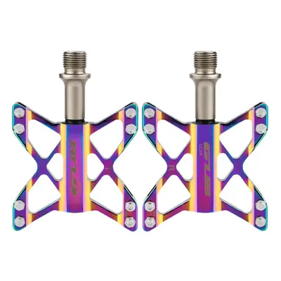 Bike Pedals Pair Aluminum Alloy Bearing Flat Platform Colorful Non-slip