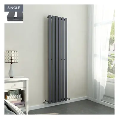 Lulea x 410mm Anthracite Single Rectangular Panel Vertical Radiator