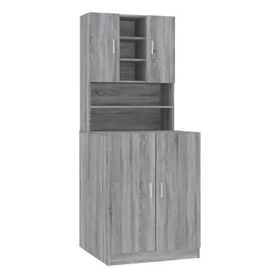 vidaXL Washing Machine Cabinet Grey Sonoma Engineered Wood Bathroom Cupboard