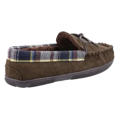 Cotswold Sodbury Slip On Moccasin Slipper Brown