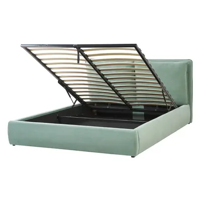 Ottoman Bed Velvet BAJONNA x cm (EU King Size) Mint Green