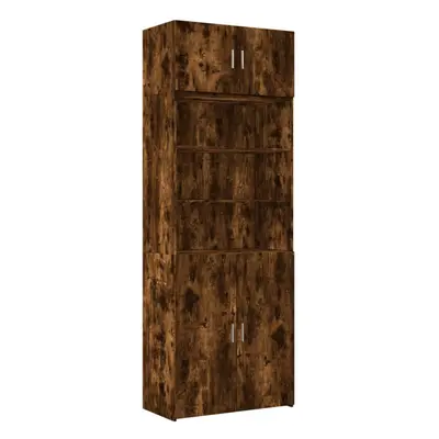 (smoked oak) vidaXL Storage Cabinet Hallway Side Cabinet Sideboard Black Engineered Wood