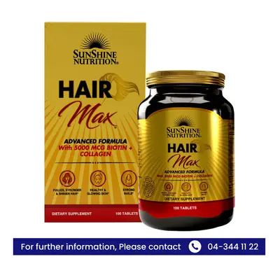 Sunshine Nutrition Hair Max MCG Biotin & Collagen Tablets Healthy & Glowing Skin Beauty Suppleme