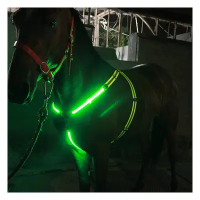 (Green) Pcs Horse LED Flashing Light Night Horse Chest Belt Luminous Lamp Equestrian Equipment