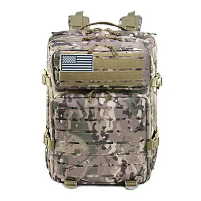 (CP Camouflage) 55L Outdoor Military Molle Tactical Army Rucksack Waterproof Zipper Large Capaci