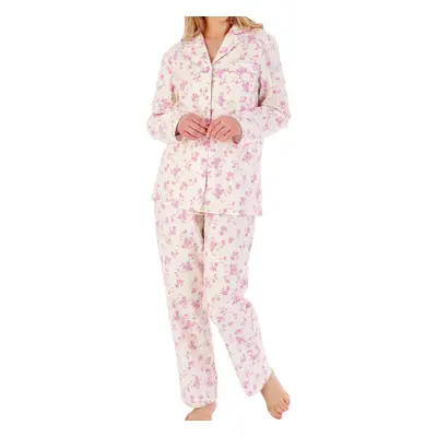 (Cream, 24/26) Slenderella PJ02213 Women's Floral Print Cotton Pyjama Set