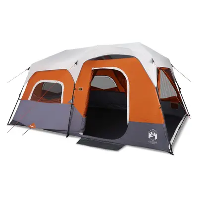 vidaXL Camping Tent with LED Light Dome Tent Lightweight Tent Grey and Orange