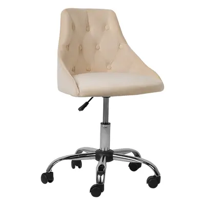 Velvet Desk Chair Beige PARRISH