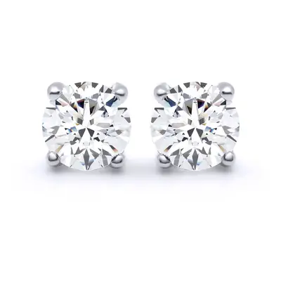 Jewelco London Solid 18ct White Gold Set Round Brilliant D / VS Lab Grown 1.40ct Diamond Solitai