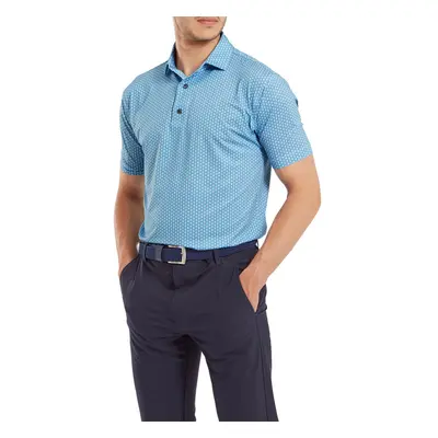 (L, Blue Sky) FootJoy Mens Foulard Shell UPF 30+ Sun Protection Golf Polo Shirt