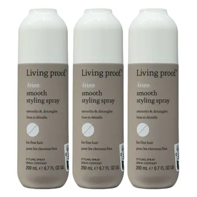 Living Proof No Frizz Smooth Styling Spray 6.7 Oz (Pack of 3)