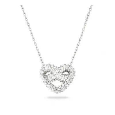 Swarovski Matrix Rhodium Plated White Heart Pendant