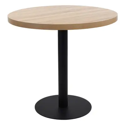 vidaXL Bistro Table Light Brown 80cm MDF Coffee Bar Dinner Dining Desk Stand