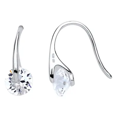 Jewelco London Ladies Sterling Silver Cubic Zirconia Shooting Star Comet Drop Earrings - GVE649