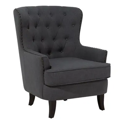 Fabric Wingback Chair Dark Grey VIBORG II