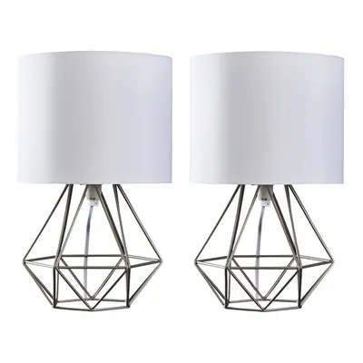 Angus Pair of Silver Table Lamp