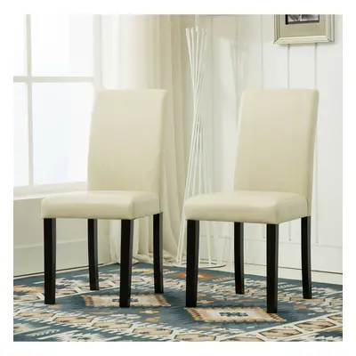 (Cream) MCC Set of Faux Leather Dining Chairs For Home & Commercial