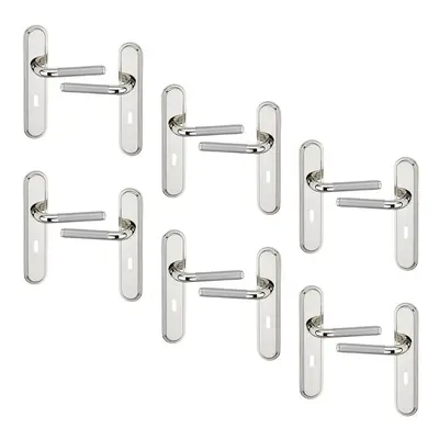 (6x Polished Nickel Keyhole) Vienna Metal Lever Latch Door Handles Set