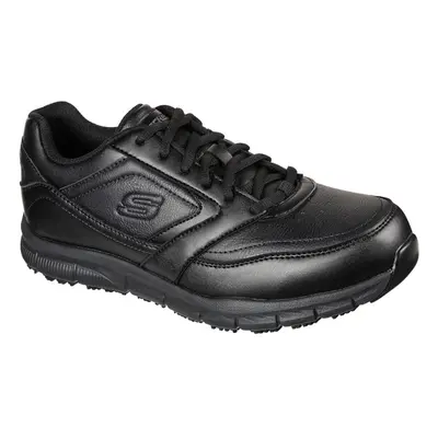 (UK 10, Black) Skechers Mens Nampa PU Memory Foam Slip Resistant Work Boot Trainers