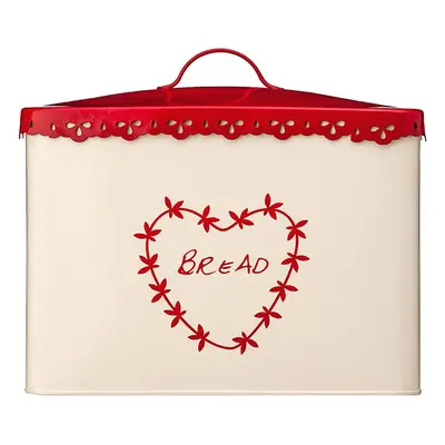 Premier Housewares Anglaise Bread Bin - Cream/Red H25 x W33 x D18cm