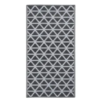 vidaXL Outdoor Carpet Black 190x290 cm PP Terrace Rug Balcony Blanket Indoor