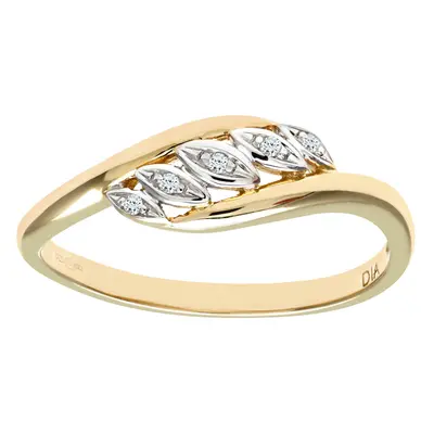 (N) Jewelco London Ladies 9ct Yellow Gold Fancy Diamond Ring