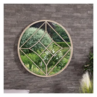 CHARLES BENTLEY LisbonÂ Round Garden Mirror, Durable, Weather Resistant, Shatterproof, Wall Moun