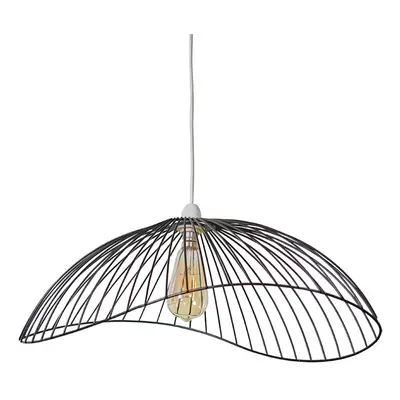 Wavy Wire Design Easy Fit Ceiling Pendant Light Shade in a Black Metal Finish